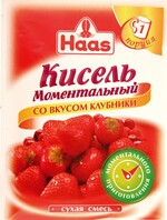 Кисель моментального приготовления HAAS Клубника, Арт. 23805, 30г Россия, 30 г
