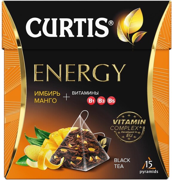 Чай Curtis Energy Teal 15 пак.*1,7 гр.черный+ витамины