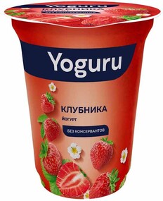 Йогурт 1,5% ,клубника, Yoguru, 310 гр., ПЭТ