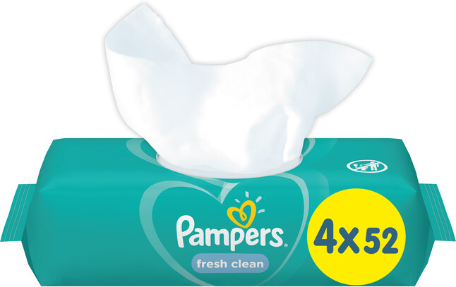 Салфетки влажные детские PAMPERS Fresh Clean, 208шт Германия, 208 шт