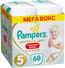 Подгузники-трусики Pampers Premium Care 5 (12-17 кг, 68 штук)