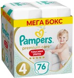 Подгузники-трусики Pampers Premium Care 4 (9-15 кг, 76 штук)