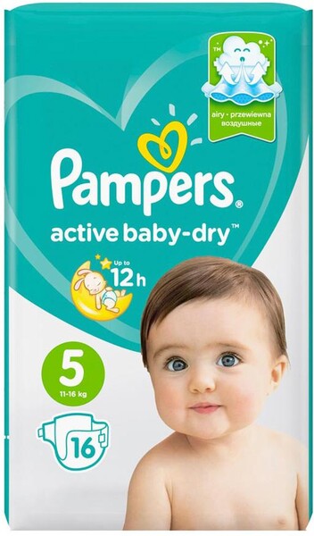 Подгузники Pampers Active Baby-Dry 5 (11-16 кг, 16 штук)