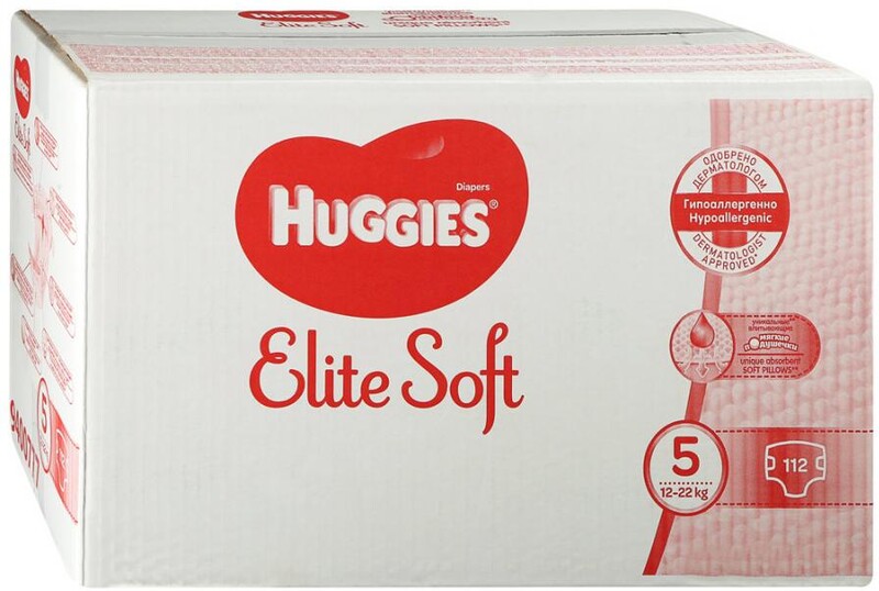 Подгузники Huggies Elite Soft 5 (12-22 кг, 112 штук)