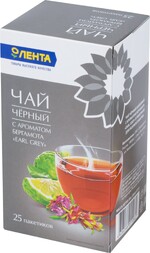 Чай черный ЛЕНТА Earl Grey с аром. Бергамота к/уп 25пак