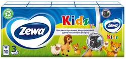 Бумажные платочки 3-слойные Zewa Kids 10x10 штук