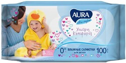 Влажные салфетки Aura Ultra Comfort, детские, МИКС, 100 шт.