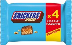 Батончик шоколадный SNICKERS Криспер Мультипак 4 шт Россия, 160 г