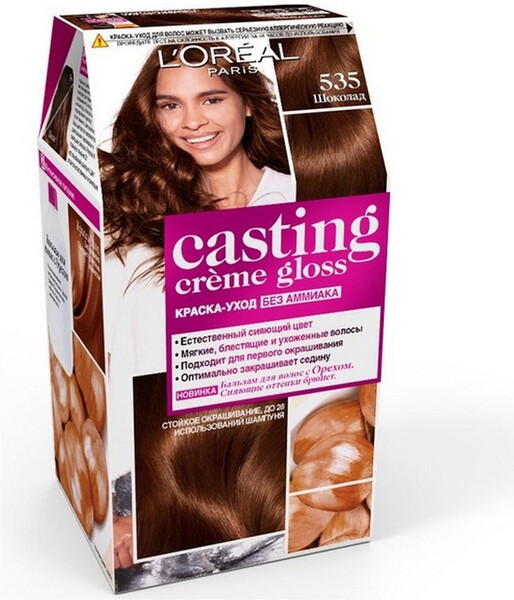 Краска для волос L'Oreal Paris Casting Creme Gloss шоколад тон 535, 180 мл
