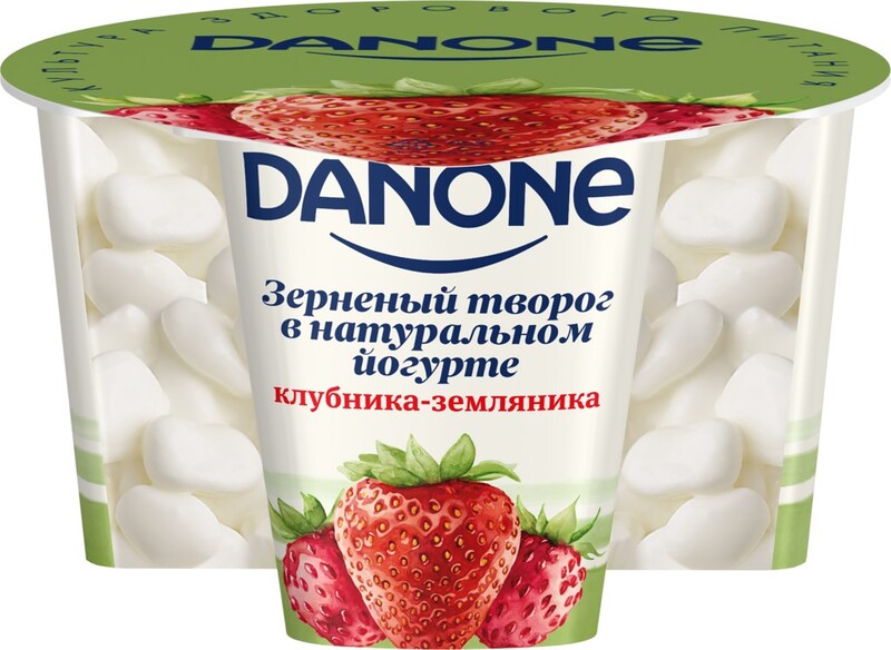 Творог Danone зерненый в йогурте клубника-земляника 5% 150 г