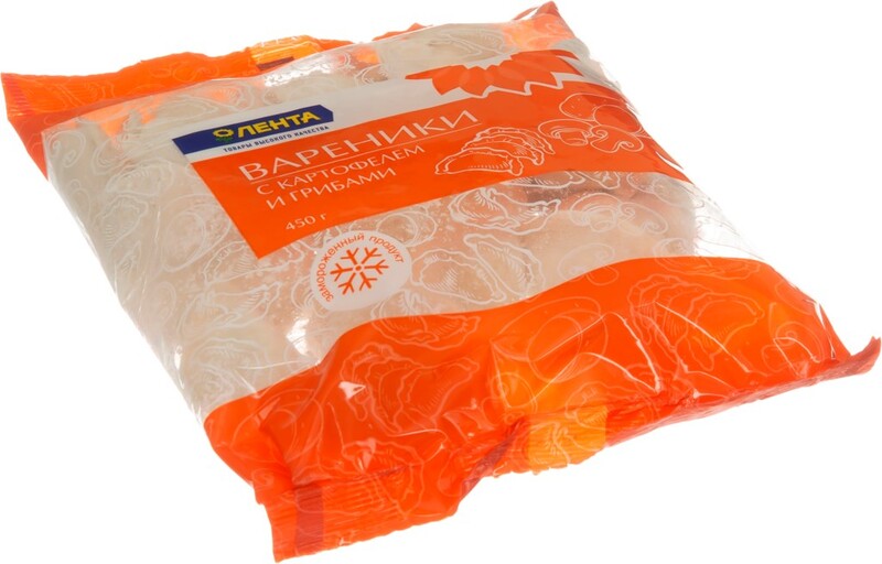 Вареники ЛЕНТА с картофелем и грибами, 450г Россия, 450 г
