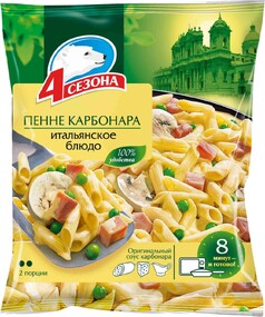 Итальянское блюдо 4 СЕЗОНА Пенне Карбонара, 600г Россия, 600 г