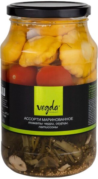 Ассорти огурцы/патиссоны/черри Vegda