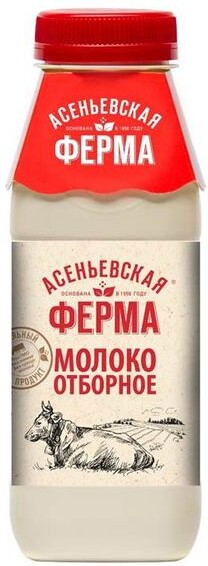 БЗМЖ Молоко отборное 3,4-6 % 0.33л Асеньевская ферма