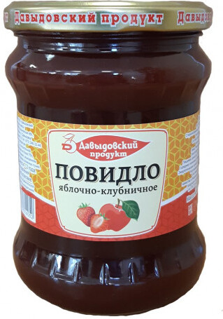 Повидло Давыдовский продукт яблочно-клубничное 570 гр ст/б