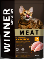 Корм сухой для взрослых кошек WINNER Meat из ароматной курочки, 300г Россия, 300 г