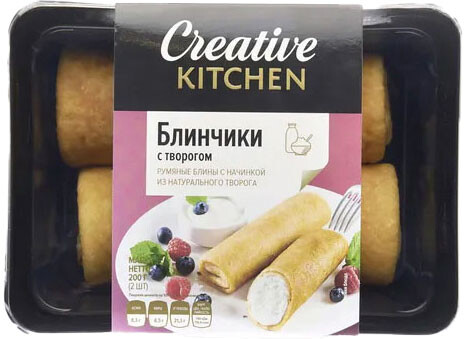 Блинчики Creative Kitchen с творогом охлажденные, 200 г