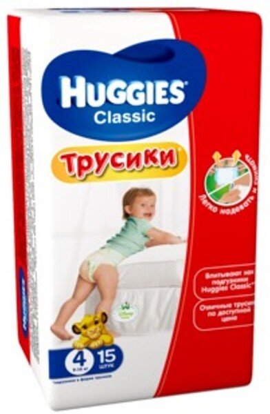 Трусики-подгузники Huggies Classic №4 9-14кг 15шт