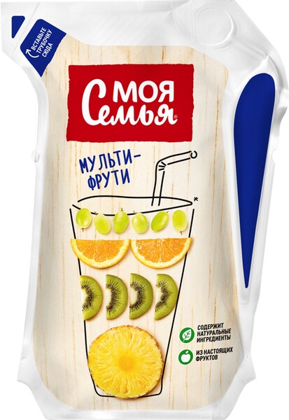 Напиток сокосодержащий Моя Семья Мультифруктовый, 175мл