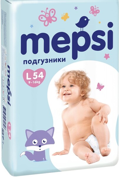 Детские подгузники Mepsi , L (9-16кг), 54 шт.