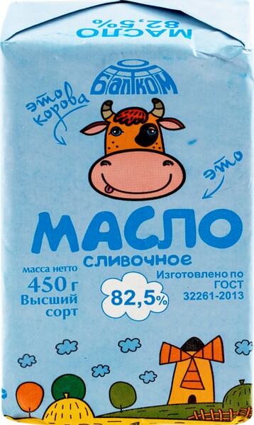 Масло сливочное Балтком 82.5% БЗМЖ, 450 г