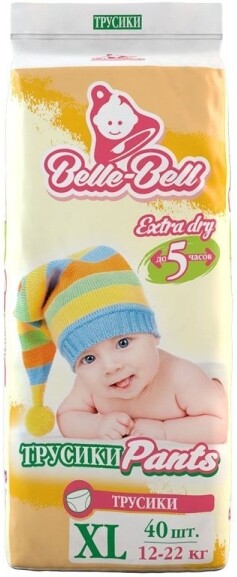 Трусики Belle-Bell Pants XL 40шт 12-22кг до 5 часов, 1.70кг