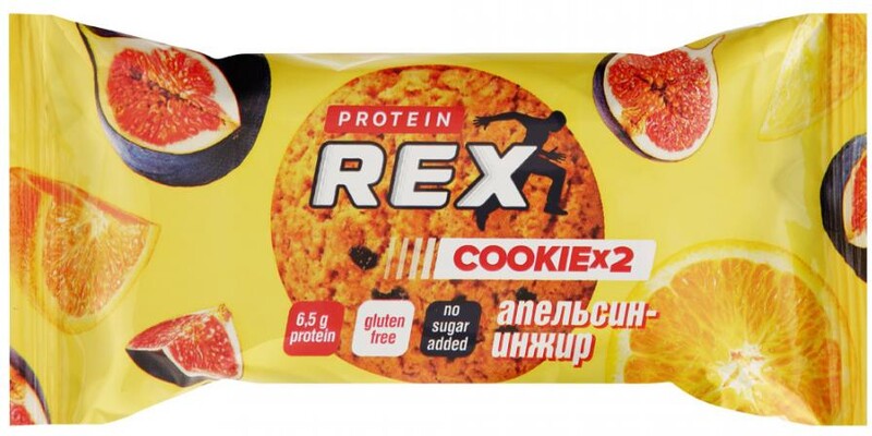Печенье ProteinRex с высоким содержанием протеина Апельсин инжир 50 г