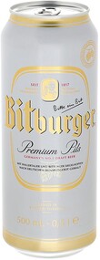 Пиво Bitburger Premium PILS светлое фильтрованное 4,8%, 500 мл