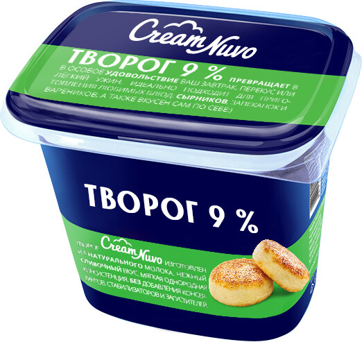 Творог Cream Nuvo 9% бзмж 380 г
