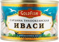 Сардина GOLD FISH Иваси натуральная с добавлением масла, 250г