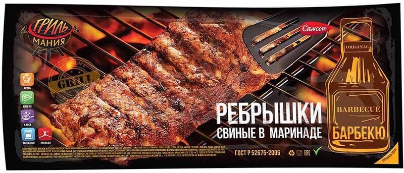 Ребрышки свиные в маринаде барбекю охлажденные Самсон Россия