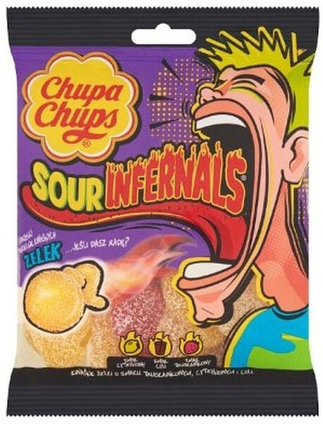 Чупа-чупс кислый мармелад Chupa Chups Sour Infernals 90гр. (Италия)