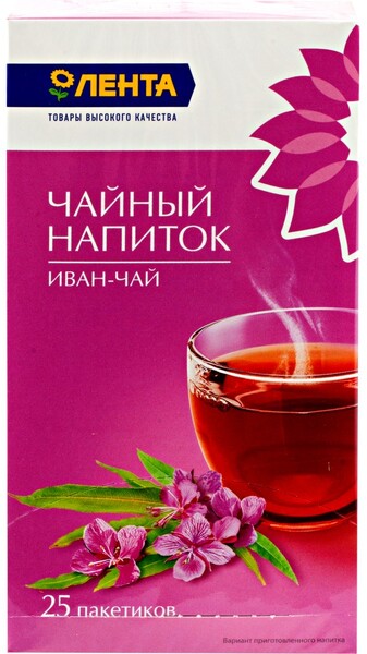 Напиток чайный ЛЕНТА Иван Чай к/уп 25пак
