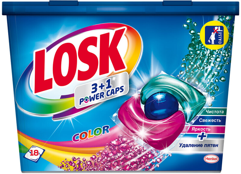 Капсулы для стирки Losk Caps Color для цветного белья, 18 шт
