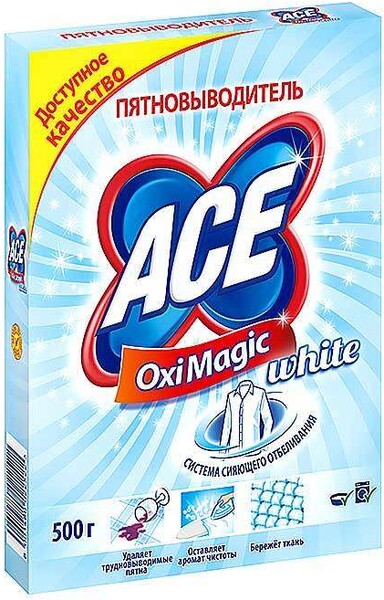 Пятновыводитель Ace Oxi Magic White для белого белья, 500 г
