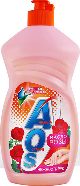 Средство для мытья посуды AOS Нежность рук Масло розы, 450 г
