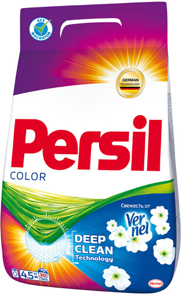 Стиральный порошок для цветного белья PERSIL Color Свежесть от Vernel, автомат, 4,5кг Россия, 4,5 кг