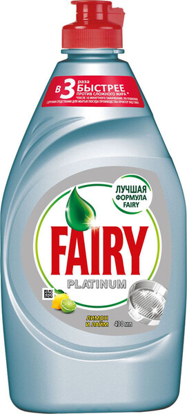 Средство для мытья посуды Fairy Platinum Лимон и лайм 430 мл