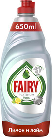 Средство Fairy Platinum Лимон и лайм для мытья посуды 650 мл