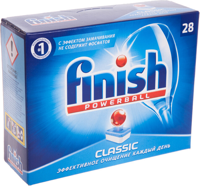 Средство Finish Classic для мытья посуды в посудомоечных машинах в таблетках, 28 шт