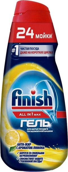 Гель для посудомоечной машины FINISH Антижир с ароматом лимона, 600мл Польша, 600 мл
