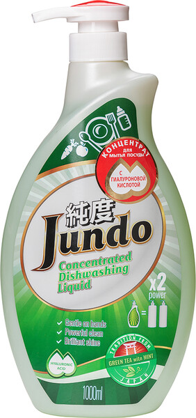 Средство для мытья посуды Jundo с ароматом зеленого чая и мяты гель 1 л