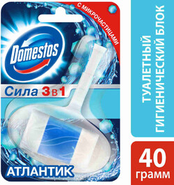 Средство чистящее для унитаза Domestos 3 в 1 Атлантик подвесной блок 40 г