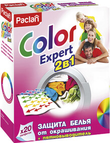 Салфетки для стирки Paclan Color Expert 2в1 20 шт