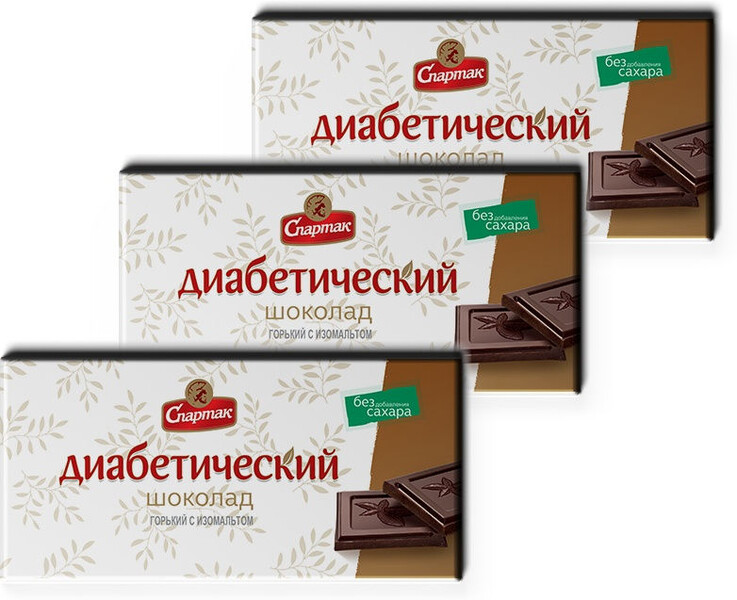 Шоколад диабетический Горький с изомальтом 90г. Спартак