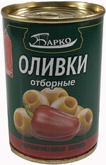 Оливки Барко фаршировнные перцем чили. 300 мл., ж/б