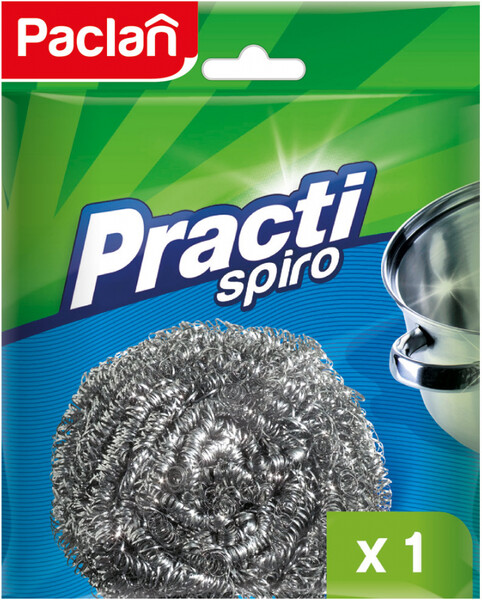 Мочалка для посуды Paclan металлическая SPIRO