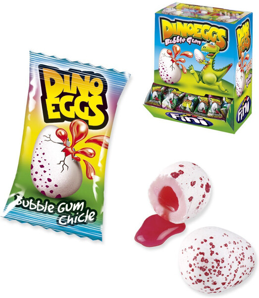 Жевательная резинка Яйцо Динозавра с клубничной начинкой 5,5 г.