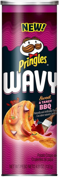 Принглс Вэйви (рифленые чипсы) с соусом острого барбекю 137 гр. (США)