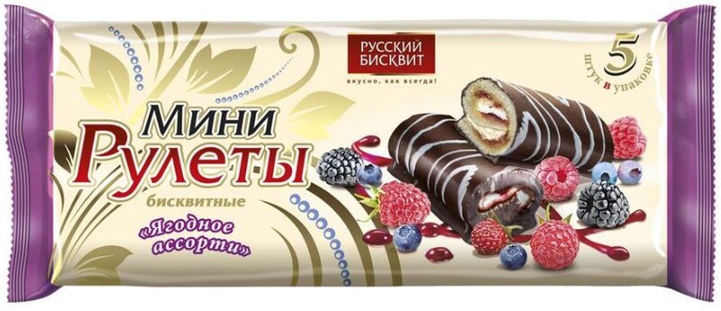 Мини-рулеты Русский бисквит ягодное ассорти, 175 г